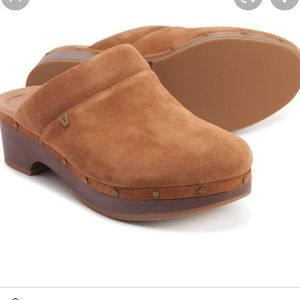 Vionic Kacie Toffee Suede Women's Clogs Mules Slip-on Shoes Size 8